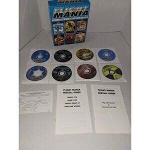 Flight Mania (PC, 2000) Complete Vintage PC Game Electronic Arts 6-Game Pk 8 CDs